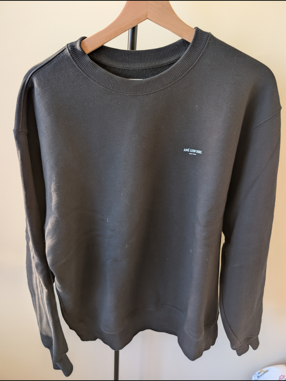 Aime Leon Dore Small Logo Black Crewneck Sweatshirt